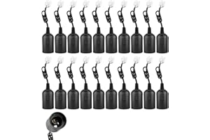 HOSPAOP 20 Stück Fassung E27 Lampenfassung mit Kabel, Baufassung E27 Renovierfassung Baustellenfassung, E27 Ersatzfassung Glühbirnen Fassung, Schwarz