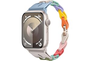 XMUXI Pasek do Apple Watch 41 mm, 40 mm, 38 mm, DIY, silikonowy pasek zamienny do zegarka iWatch Series 9, 8, 7, 6, 5, 4, 3, Watch SE, dla kobiet, Sport Loop