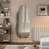 GREENSAPPIRE Irregular Wall Mirror 100 x 50 cm, Asymmetrical Wavy Mirror, Frameless, Modern Decorative Glass Mirror for Hallw