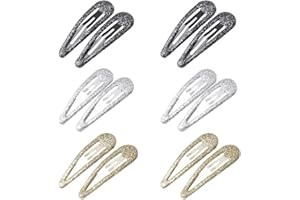 ZEVONDA 6pcs Glitzer Haar Schnappclips - Metall Haarspangen Bunte Glitzer Pailletten Haarspangen Haarspangen Haarspangen Haarstyling Zubehör für Kleinkinder Kinder Mädchen Frauen