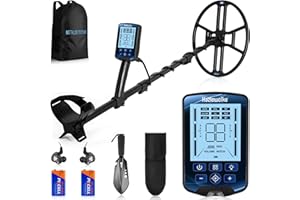 Hazlewolke Metal Detector Professionali, Bobina di Ricerca DD Impermeabile da 14'', Metal Detector ORO con Modalità Pinpoint, Profondità di Ricerca di 33 cm, 4 Modalità