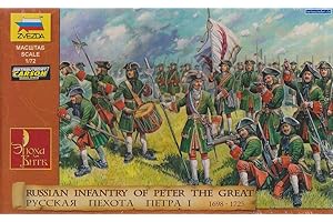 Zvezda 8049 Russian Infantry of Peter I-Scala 1:72 Plastic Model Kit, Multicolore, Z8049