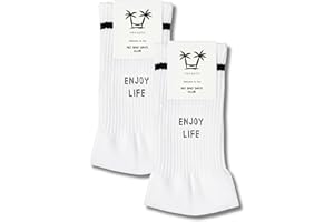 vacayto 2 Paar Statement Socken mit Spruch, lustige Socken mit Motiv für Damen & Herren in weiß und schwarz