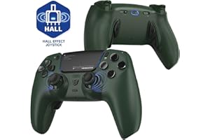 HEXGAMING PHANTOM Pro Juego Controlador para ps5/PC/Móvil, Elite Gamepad con 4 Botones Reasignables/6 Perfiles de Remapeo/8 Palancas/Gatillos para ps5 Juego Adaptable-Efecto Hall(Esmeralda Estática)