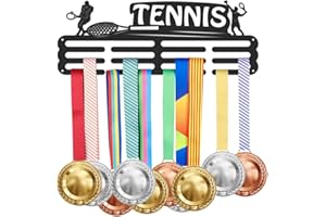 SUPERDANT Tennis Medal Hanger Display Medalla de Deportes Display Rack Wall Mount Ribbon Display Holder Rack Hanger Decor Iron Wall Mounted Hooks Más de 60
