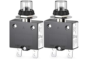 CLYXGS CLDIY Thermischer Schutzschalter, 98 Serie 10A 125 / 250VAC Drucktasten-Reset für Schutzschalter mit Schnellanschlussklemmen und wasserdichter Tastenabdeckung 32VDC, 2 Stck