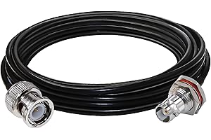 TUOLNK Cable BNC RG58 Jumper Cable BNC Macho a BNC Hembra Mamparo CB Radio Coaxial Cable 16.4ft (5M) Antena Wifi Cable de extensión para HAM Radio Antena Seguridad Sistema CCTV