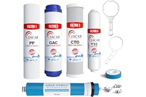 JACAR - Filtros de Osmosis inversa 5 etapas | Membrana Aquafamily domestica grifo