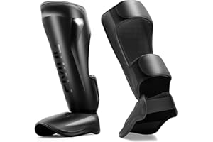 KUANG QUAN FIVING MMA Kampfsport Schienbeinschützer – gepolsterte, verstellbare Thai Boxschienbeinschützer, mit Spannschutz, geeignet für Taekwondo/Mixed Kampfsport Training und Sparring