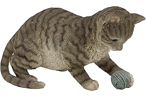 G&H DECOR Decorazione da giardino e per la casa, statua in poliresina a forma di gatto soriano, dipinta a mano, dettagli intricati, adatta per interni ed esterni, resistente al gelo e allo sbiadimento,