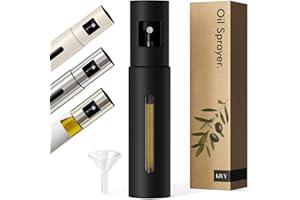 KIVY Vaporisateur d'huile en acier inoxydable et verre – Flacon pulvérisateur d'huile précis avec brume fine – Vaporisateur d'huile pour huile alimentaire et friteuse à air chaud – Spray d'huile pour