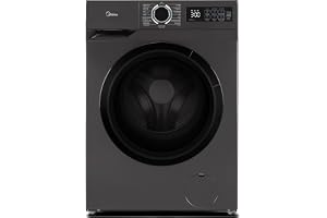 Midea 8KG Front Load Washing Machine With BLDC Inverter Motor, 1400 RPM, 15 Programs, Fully Automatic Washer With Lunar Dial, Integrated Digital Control-LED Display, Water Cube Drum - MF110W80B/T-GCC