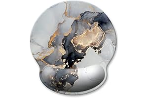 Atufsuat Ergonomiczna podkładka pod mysz z podparciem nadgarstka, marmurowa pianka z pamięcią kształtu, urocza podkładka pod mysz, komputer, laptop, akcesoria biurowe, dekoracja, łagodząca ból