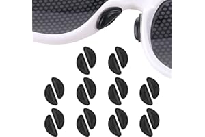 Bewudy 10 paia di naselli adesivi da 3 mm, in silicone tipo D, con airbag per ridurre la pressione, naselli per occhiali in plastica (nero)
