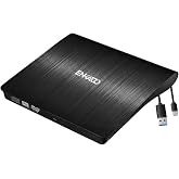 Enkado USB 3.0 &amp; Type-C Harici DVD/CD Okuyucu ve Yazıcı - Taşınabilir Slim Optik S&uuml;r&uuml;c&uuml; (Windows ve Mac Uyumlu)