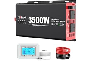 OLTEANP 3500W Pure Sine Wave Inverter, 12V DC to 240V AC Power Inverter with 2 AC Outlets, USB Port, Type-C Port for Truck, Vehicle, Power Outage, Remote Control with LCD Screen
