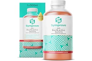 Symprove Probiotic, Strawberry & Raspberry Flavour, Fermented to a Level of at Least 10 Billion CFUs per 70ml Shot, Water-Based, Dairy & Gluten Free, Vegan (1 x 500ml)