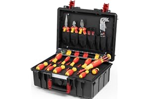 Wiha Maleta de aprendiz para instalación eléctrica, 39 piezas, VDE (45257), maletín de herramientas profesional para electricista con equipamiento básico, almacenamiento de herramientas lleno