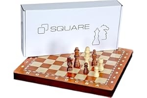 SQUARE GAME SQUARE - Szachy Magnetyczne 290 - Mahoń - Figury szachowe i szachownica z drewna