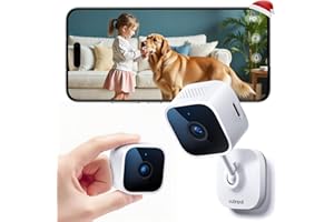 Outinput 2K Plug-in Mini Überwachungskamera Innen, WLAN Indoor Kamera mit IR-Nachtsicht, Hundekamera mit App, Bewegung&Geräusch-Erkennung, 2-Wege-Audio, Sirene, SD&Cloud-Speicher, für Baby&Haustiere