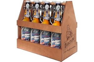 ‎MÖNCHSHOF Mönchshof – Biergeschenk Weihnachten – (8 x 0,5l) Weihnachtsbier – Holzträger – Festbier – Geschenkidee Bier