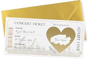 HANDMADE Concert Ticket Scratchcard Festival Scratch Card Gig Ticket Surprise Concert Ticket Reveal (One Ticket)