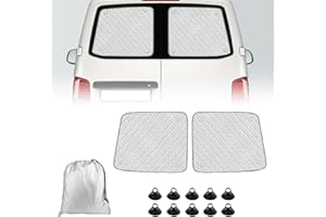 LMYSUFI Parasol Coche Trasera Compatible con VW T5 T6 2003-2024, Parasol Trasero Doble Puerta, Protección Solar Interna Protección UV, Plegable