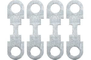 sourcing map Bande fusible plaque Métal argent Voiture Automobile 32V Universel 4pcs 50A