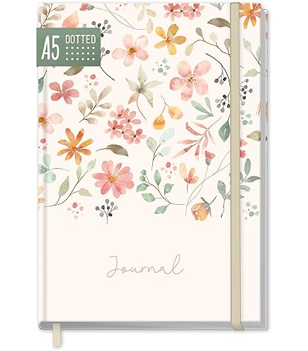 paper&you® Dotted Journal gestippeld notitieboek A5 met elastiek Time to Grow 156 pagina's, agenda - duurzaam & klimaatvriendelijk