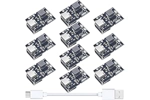 Youmile 10 pcs Type-C USB 5V 2A Module convertisseur Boost Module d'alimentation élévateur Charge et décharge carte de protection de charge de batterie au lithium intégrée avec câble Type-C vers USB