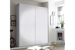 MERCATONE GERMANVOX da oltre 40 anni arreda la tua casa Armadio Scorrevole, 2 Ante, 170 cm Larghezza, 59 cm Profondità, 195 cm Altezza, Legno laminato Bianco