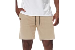 Danfiki Pantaloncini Uomo Shorts Estivi Bermuda Velluto a Coste Casual Pantaloni Corti