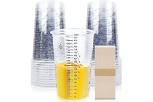 ENUTROF Mischbecher Lack 20STK 1000ml Lackmischbecher Einweg Farbmischbecher mit Skala Mischbecher Epoxidharz Farbbecher mit Mischskala für Kunstprojekte Harz Farbe und Pigmente zum Mischen und Abmessen