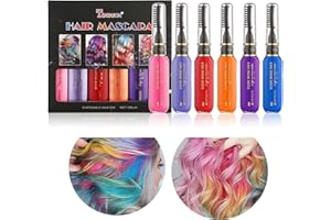 YIBABY 6 colori Magicat Gessetti per capelli, Colori Temporanei Gesso Capelli Temporanea, Gesso Pettine Capelli Gessi Capelli Colorati per Trucco di Halloween, Party, Carnevale, Natale e DIY