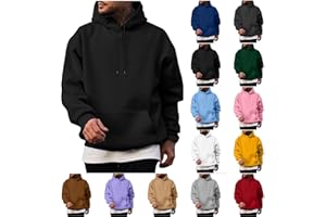 Wyongtao Sweat A Capuche Homme Grandes Tailles,Hoodie Homme De Sport,Pull Unie Décontracté Confortable,Sweats À Capuche avec Poche Kangourou,Sweatshirts Hommes Sportif Streetwear Polyvalent