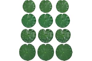 GIEEU 12 Piezas Hojas de Loto Artificiales,Nenufares Flotantes Artificiales,Plantas Espuma Flotante,Almohadillas de Lirio de Agua Realistas para Hogar Acuario Piscinas