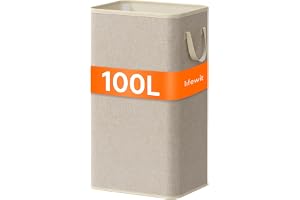 Lifewit 100L Stor Hopfällbar Tvättkorg med Handtag, Bärbar för Smutsiga Kläder för Studentrum, College, Badrum