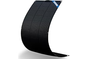 FIREFLY ENERGY Panneau Solaire Flexible 200W Modules Solaires Panneau Photovoltaïque Monocristallin Réseau pour Camping-car, Caravane, Bateaux, Toits, Camping, Bateaux,Noir