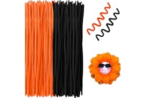 ENITHELITE Fil Chenille,Pipe Cleaners,Set De Cure-Pipe À Bricoler,Fournitures De Loisirs Créatifs,Noir Et Jaune D'or 200 Pièces