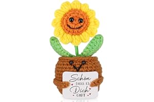 WenmthG Thank You Gift Positive Sunflower German Lucky Charm, Thank You Gifts for Friends, Colleagues and Family Knitted Sunflower Positive Potato German Replacement