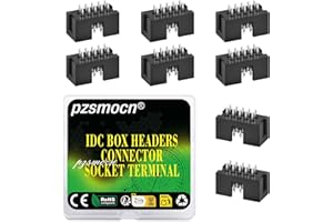 Pzsmocn 20 Piezas IDC 2 * 5 Doble Fila 2,54 mm Paso JTAG ISP 10 Pines Inserción de Pasador Recto Caja Conector Adaptador Cable Macho Zócalo Terminales para Proyectos de Dispositivos Electrónicos PCB.