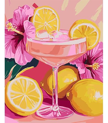 HEIBAGO Fleurs Peinture par Numéros pour Adulte, Paysages Kit de Peinture à l'huile sur Toile Bricolage pour Débutants, Peinture à l'huile avec Pinceaux pour la Décoration d'intérieur 30x40cm