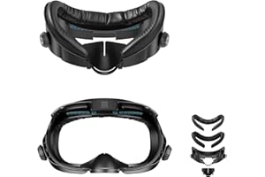 AMVR FC4 Verbesserte Face Cover Pad Facial Interface Kompatibel mit Meta/Oculus Quest 3 Zubehör, mit verstellbarem Drehknopf, mit PU Face Cushion Pad und Ice Silk Cotton (Besser für Halo Head Strap)