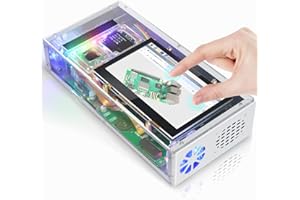 Freenove Computer Case Kit for Raspberry Pi 5 (NOT Included), M.2 NVMe SSD Slot 1231 MB/s, 4.3 Inch Touchscreen, 5 MP Camera, OLED Screen, Stereo Speakers, 3.5 mm and Optical Audio (S/PDIF)