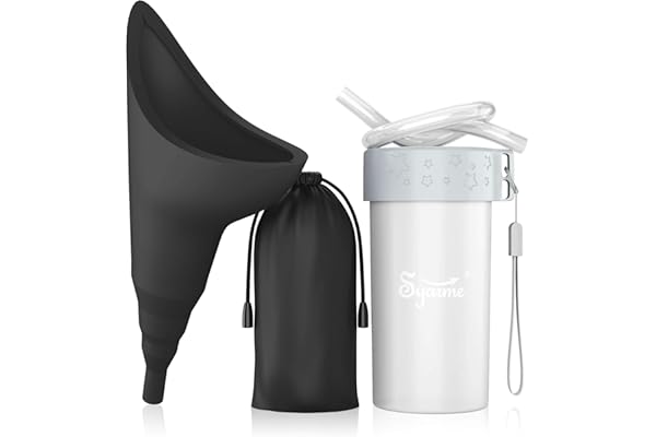 Syarme Pisse Debout pour Femme,Urinoir Femme Réutilisable avec Tube d'extension,Convient pour Les Voyages,Les Festivals,Le Camping,Les Embouteillages Etc.,Comprend Un Sac étanche,Une Tasse étanche