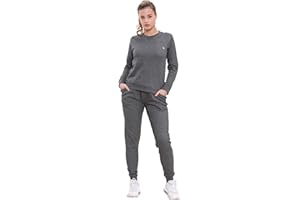 Bahob® Women’s Sportswear Set, Round Neck 2 Piece Women Track Suit Ladies Track Suit Stretch Leggings Yoga Workout Tracksuits Activewear Set S to XL