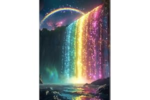 Qianbaiuk Waterfall Diamond Painting, Landscape Diamond Painting for Adults, Diamond Painting Set for Adults for Gift and Home Wall Decor (12 x 16 Inches)