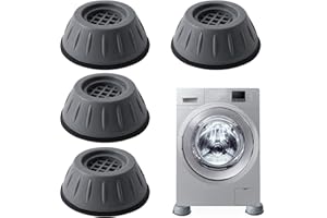 HUAHUANGHUI Pack of 4 Washing Machine Feet Pad Foot Pads, Anti Vibration Washing Machine Feet, Adjustable Rubber Foot Pads, Non-Slip Rubber Foot Pads, Vibration Damper [Energy Class A]