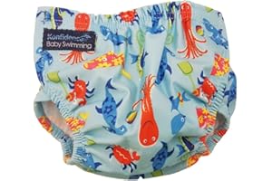 Konfidence Splashy AquaNappy - Our Reusable Eco-Friendly One Size Fits All Swim Nappy Made with Recycled Plastics up to 30 Months - Easy to Clean & Machine Washable