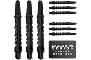 Harrows Lot de 3 jeux de tiges de fléchettes ST en carbone – 9 tiges de fléchettes au total – Disponible en 3 tailles – Composite de carbone résistant – Noir court